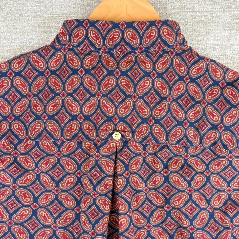 VTG Tommy Hilfiger Mens XL Blue Red Paisley Vintage 90s Button Down Shirt Preppy